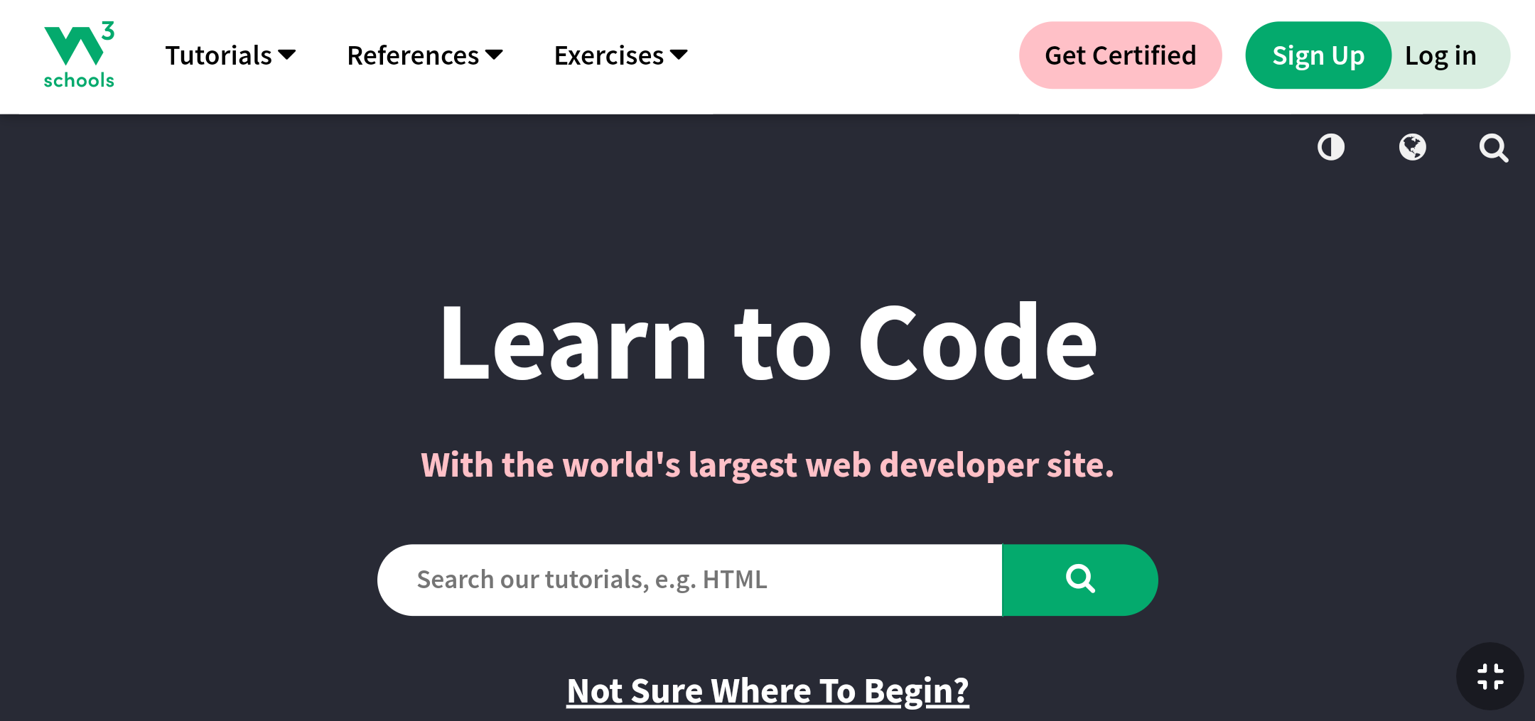 W3Schools homepage